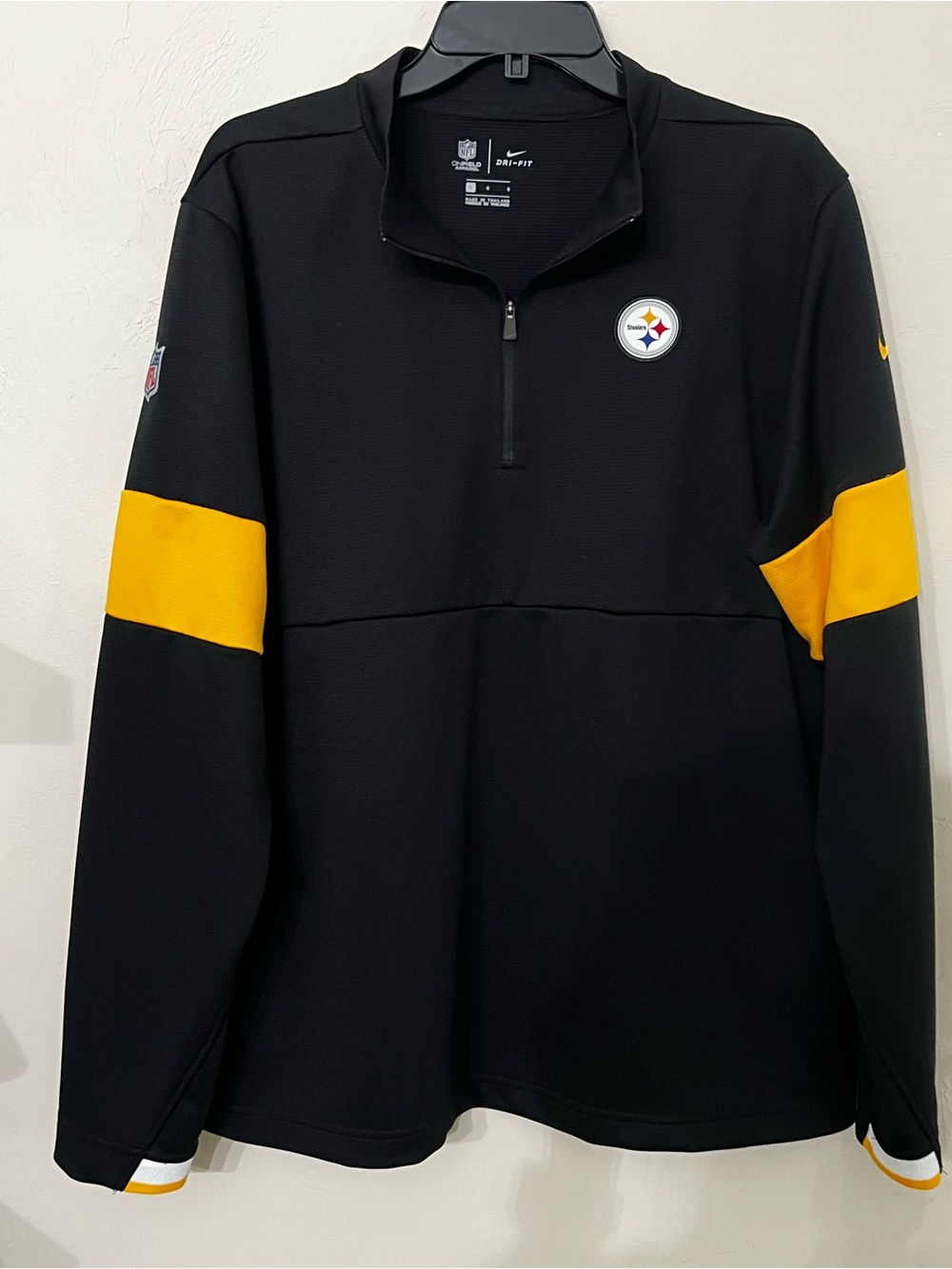 Nike Men's Pittsburgh Steelers Black & Gold Quarter-Zip Pullover NFL